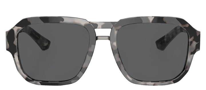 DOLCE & GABBANA DG 4464 343587 Pilot Havana Grey Acetate Sunglasses with Dark Grey Lens