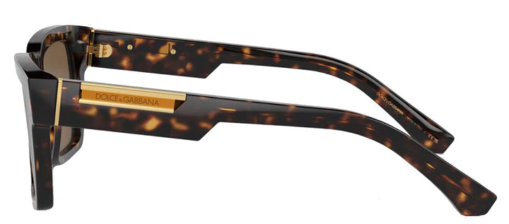 DOLCE & GABBANA DG 4465F 502/73 Pilot Havana Acetate Sunglasses with Dark Brown Lens