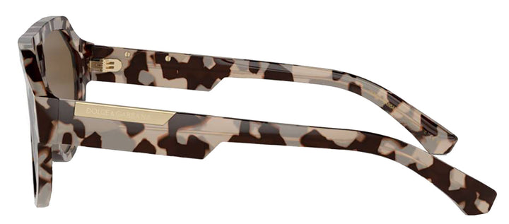 DOLCE & GABBANA DG 4466F 343473 Square Havana Beige Acetate Sunglasses with Dark Brown Lens