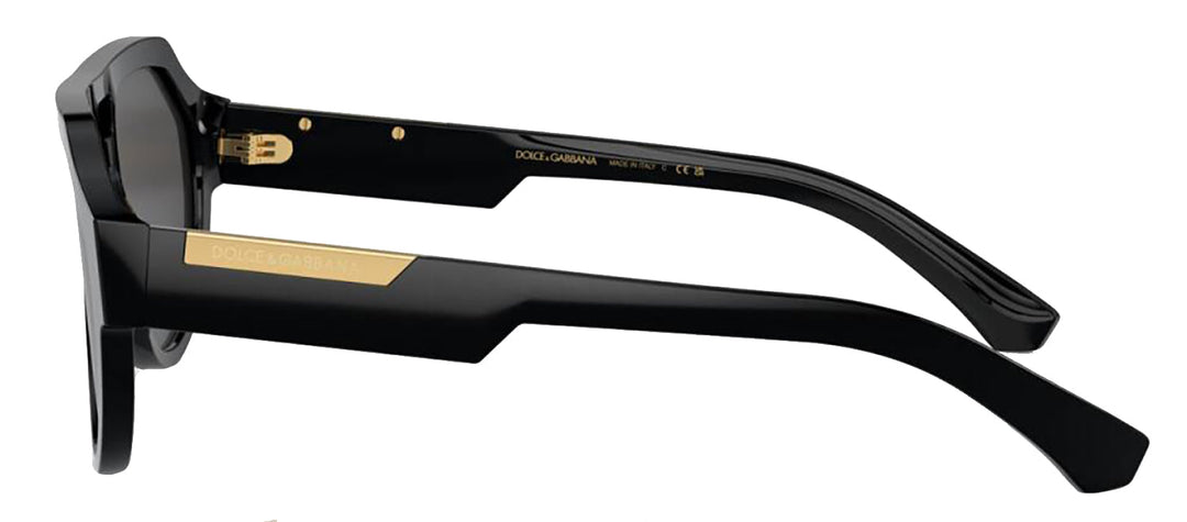 DOLCE & GABBANA DG 4466F 501/87 Square Black Acetate Sunglasses with Dark Grey Lens