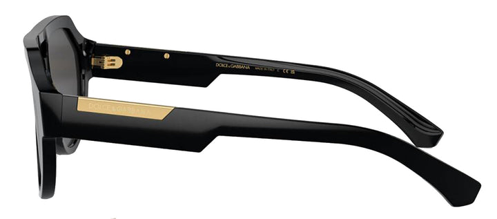 DOLCE & GABBANA DG 4466F 501/87 Square Black Acetate Sunglasses with Dark Grey Lens