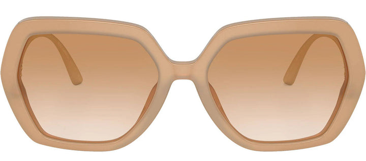 DOLCE & GABBANA DG 4468BF 34373B Irregular Opal Beige Acetate Sunglasses with Clear Gradient Light Brown Lens