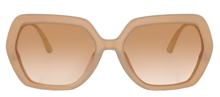 DOLCE & GABBANA DG 4468B 34373B Irregular Opal Beige Acetate Sunglasses with Clear Gradient Light Brown Lens