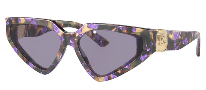 DOLCE & GABBANA DG 4469F 3439/1 Butterfly Havana Blue Pearl Acetate Sunglasses with Grey Lens