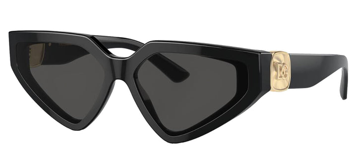 DOLCE & GABBANA DG 4469F 501/87 Butterfly Black Acetate Sunglasses with Dark Grey Lens