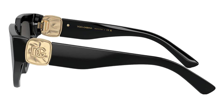 DOLCE & GABBANA DG 4469F 501/87 Butterfly Black Acetate Sunglasses with Dark Grey Lens