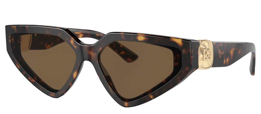 DOLCE & GABBANA DG 4469F 502/73 Butterfly Havana Acetate Sunglasses with Dark Brown Lens