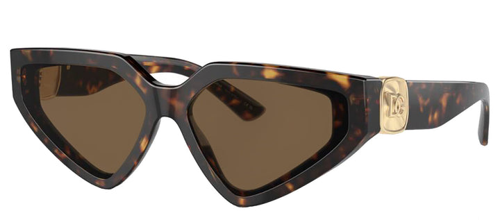 DOLCE & GABBANA DG 4469F 502/73 Butterfly Havana Acetate Sunglasses with Dark Brown Lens