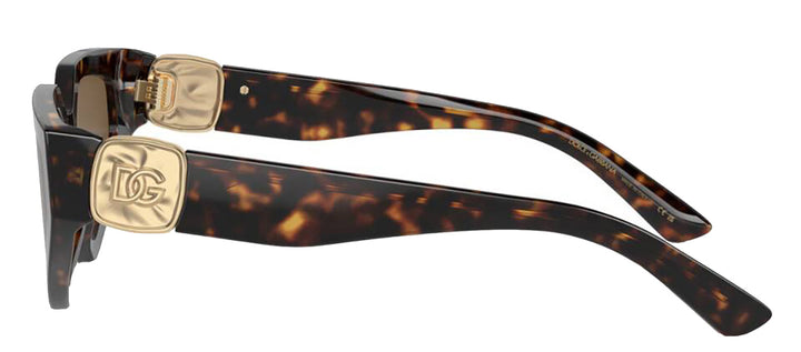 DOLCE & GABBANA DG 4469F 502/73 Butterfly Havana Acetate Sunglasses with Dark Brown Lens