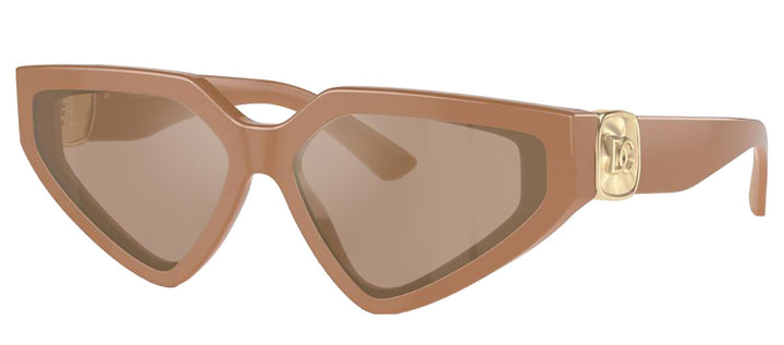 DOLCE & GABBANA DG 4469 32925A Butterfly Full Camel Acetate Sunglasses with Light Brown Mirror Flash Gold Lens