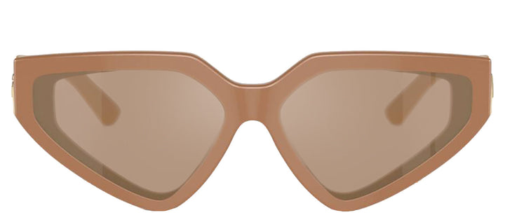 DOLCE & GABBANA DG 4469 32925A Butterfly Full Camel Acetate Sunglasses with Light Brown Mirror Flash Gold Lens