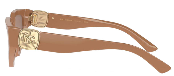 DOLCE & GABBANA DG 4469 32925A Butterfly Full Camel Acetate Sunglasses with Light Brown Mirror Flash Gold Lens