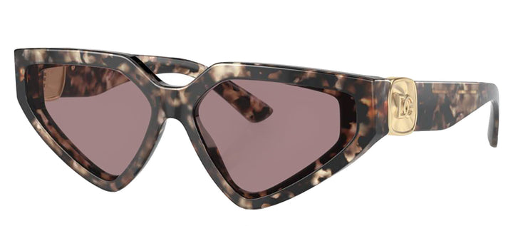 DOLCE & GABBANA DG 4469 34387N Butterfly Havana Brown Pearl Acetate Sunglasses with Light Purple Brown Lens
