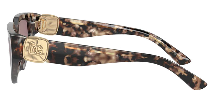 DOLCE & GABBANA DG 4469 34387N Butterfly Havana Brown Pearl Acetate Sunglasses with Light Purple Brown Lens