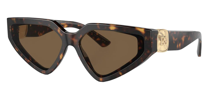 DOLCE & GABBANA DG 4469 502/73 Butterfly Havana Acetate Sunglasses with Dark Brown Lens
