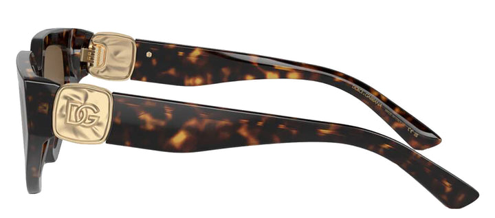 DOLCE & GABBANA DG 4469 502/73 Butterfly Havana Acetate Sunglasses with Dark Brown Lens