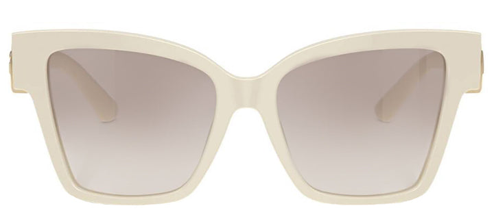 DOLCE & GABBANA DG 4470F 331294 Square Cream Acetate Sunglasses with Clear Gradient Brown Mirror Silver Lens
