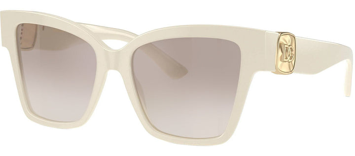 DOLCE & GABBANA DG 4470 331294 Square Cream Acetate Sunglasses with Clear Gradient Brown Mirror Silver Lens