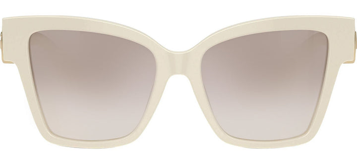 DOLCE & GABBANA DG 4470 331294 Square Cream Acetate Sunglasses with Clear Gradient Brown Mirror Silver Lens