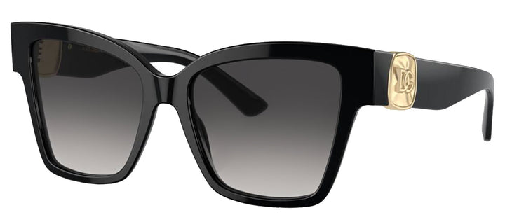 DOLCE & GABBANA DG 4470 501/8G Square Black Acetate Sunglasses with Dark Grey Lens
