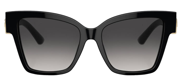 DOLCE & GABBANA DG 4470 501/8G Square Black Acetate Sunglasses with Dark Grey Lens