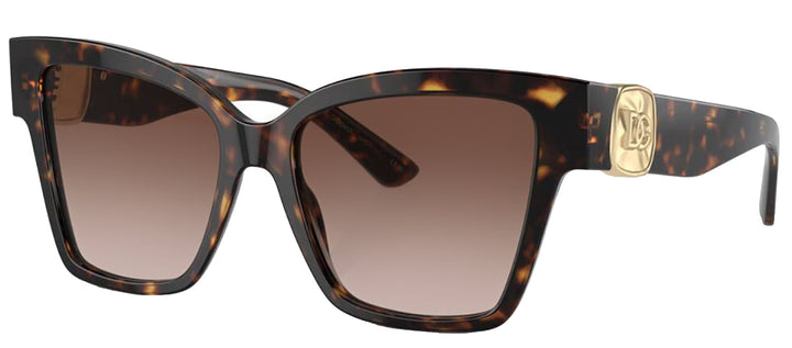 DOLCE & GABBANA DG 4470 502/13 Square Havana Acetate Sunglasses with Brown Gradient Lens