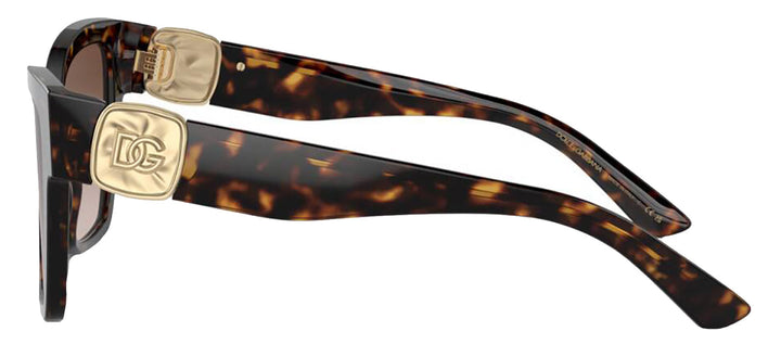 DOLCE & GABBANA DG 4470 502/13 Square Havana Acetate Sunglasses with Brown Gradient Lens
