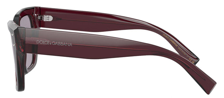 DOLCE & GABBANA DG 4471F 3045AK Square Transparent Violet Acetate Sunglasses with Lillac Isa Black Silver Mirror Lens