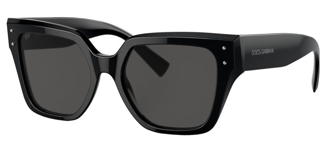 DOLCE & GABBANA DG 4471F 501/87 Square Black Acetate Sunglasses with Dark Grey Lens