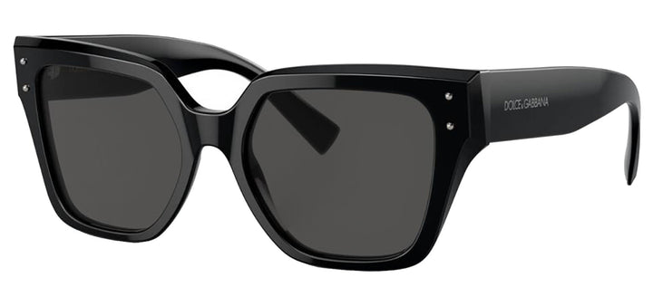 DOLCE & GABBANA DG 4471F 501/87 Square Black Acetate Sunglasses with Dark Grey Lens