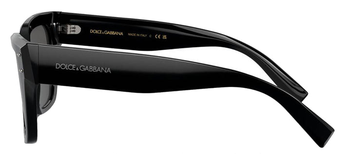 DOLCE & GABBANA DG 4471F 501/87 Square Black Acetate Sunglasses with Dark Grey Lens