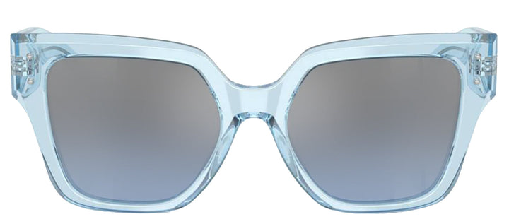 DOLCE & GABBANA DG 4471 33227C Square Transparent Blue Acetate Sunglasses with Light Blue Mirror Silver Grad Lens