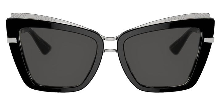 DOLCE & GABBANA DG 4472 337287 Cat Eye Black On Zebra Acetate Sunglasses with Dark Grey Lens
