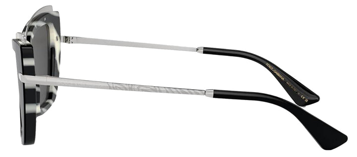 DOLCE & GABBANA DG 4472 337287 Cat Eye Black On Zebra Acetate Sunglasses with Dark Grey Lens