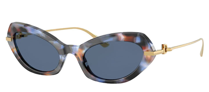 DOLCE & GABBANA DG 4473 344380 Butterfly Havana Blue Acetate Sunglasses with Blue Lens