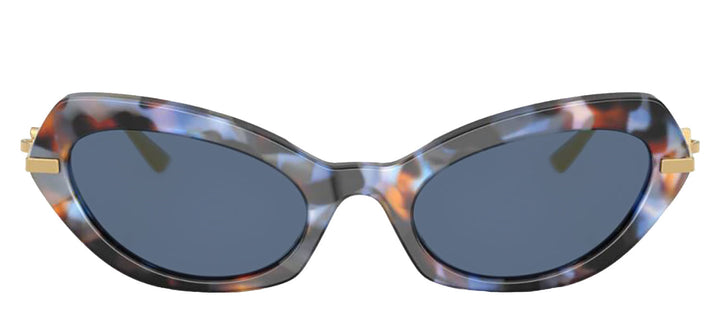 DOLCE & GABBANA DG 4473 344380 Butterfly Havana Blue Acetate Sunglasses with Blue Lens