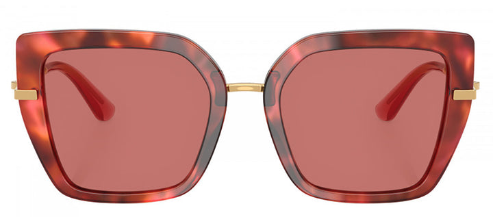 DOLCE & GABBANA DG 4474F 344469 Butterfly Havana Brown Acetate Sunglasses with Dark Violet Lens
