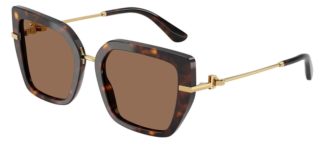 DOLCE & GABBANA DG 4474F 502/73 Butterfly Havana Acetate Sunglasses with Dark Brown Lens