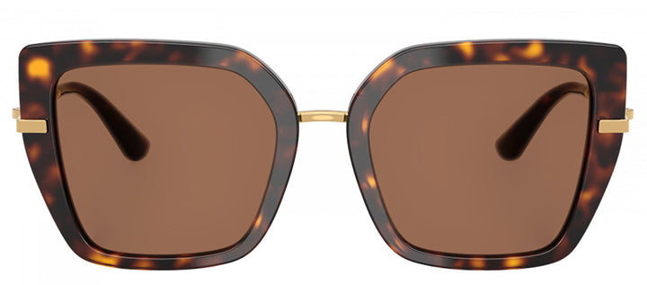 DOLCE & GABBANA DG 4474F 502/73 Butterfly Havana Acetate Sunglasses with Dark Brown Lens