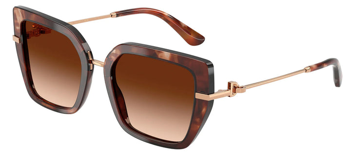 DOLCE & GABBANA DG 4474 322274 Butterfly Havana Acetate Sunglasses with Brown Gradient Lens