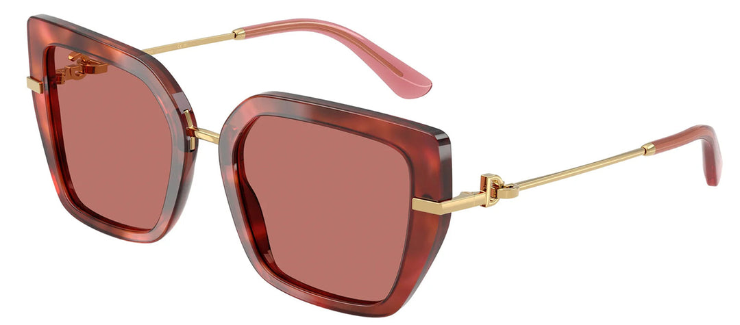 DOLCE & GABBANA DG 4474 344469 Butterfly Havana Brown Acetate Sunglasses with Dark Violet Lens