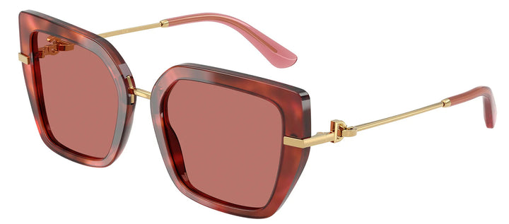 DOLCE & GABBANA DG 4474 344469 Butterfly Havana Brown Acetate Sunglasses with Dark Violet Lens