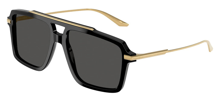 DOLCE & GABBANA DG 4477 501/87 Pilot Black Acetate Sunglasses with Dark Grey Lens