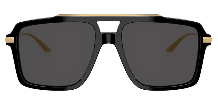 DOLCE & GABBANA DG 4477 501/87 Pilot Black Acetate Sunglasses with Dark Grey Lens