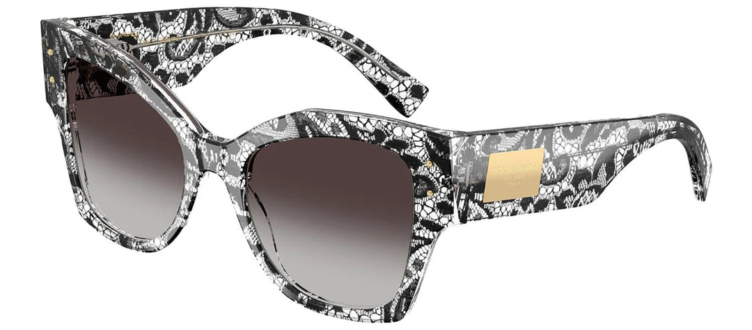 DOLCE & GABBANA Sample Sale DOLCE & GABBANA DG 4478F 32878G Cat Eye Black Lace Acetate Sunglasses with Grey Gradient Black Lens - Sunglasses Sunglasses | Designer outlet