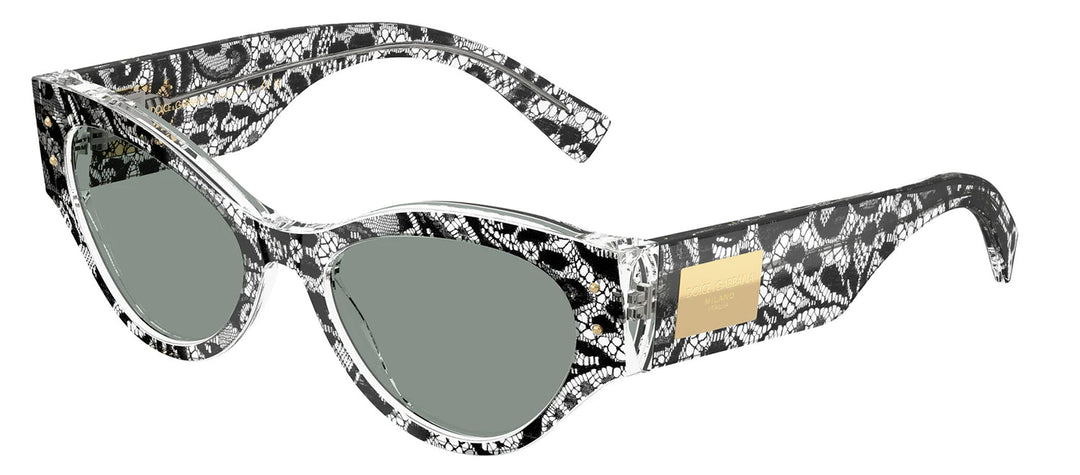 DOLCE & GABBANA DG 4480 3287/1 Butterfly Black Lace Acetate Sunglasses with Grey Lens