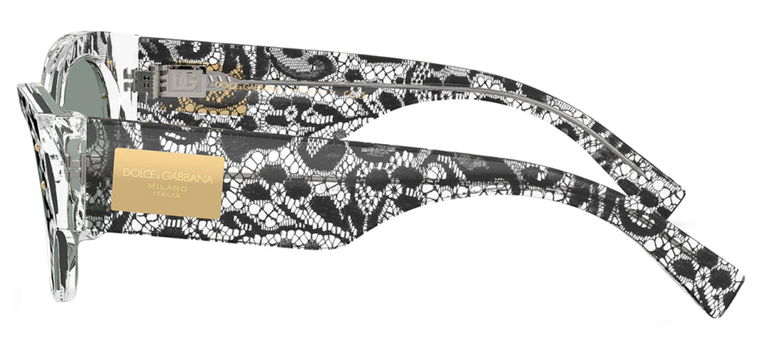 DOLCE & GABBANA DG 4480 3287/1 Butterfly Black Lace Acetate Sunglasses with Grey Lens