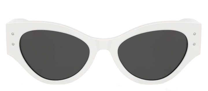 DOLCE & GABBANA DG 4480 331287 Butterfly White Acetate Sunglasses with Dark Grey Lens