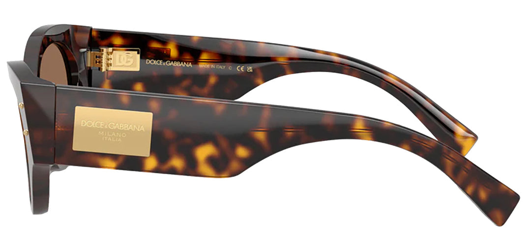 DOLCE & GABBANA DG 4480 502/73 Butterfly Havana Acetate Sunglasses with Dark Brown Lens