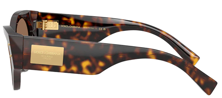 DOLCE & GABBANA DG 4480 502/73 Butterfly Havana Acetate Sunglasses with Dark Brown Lens